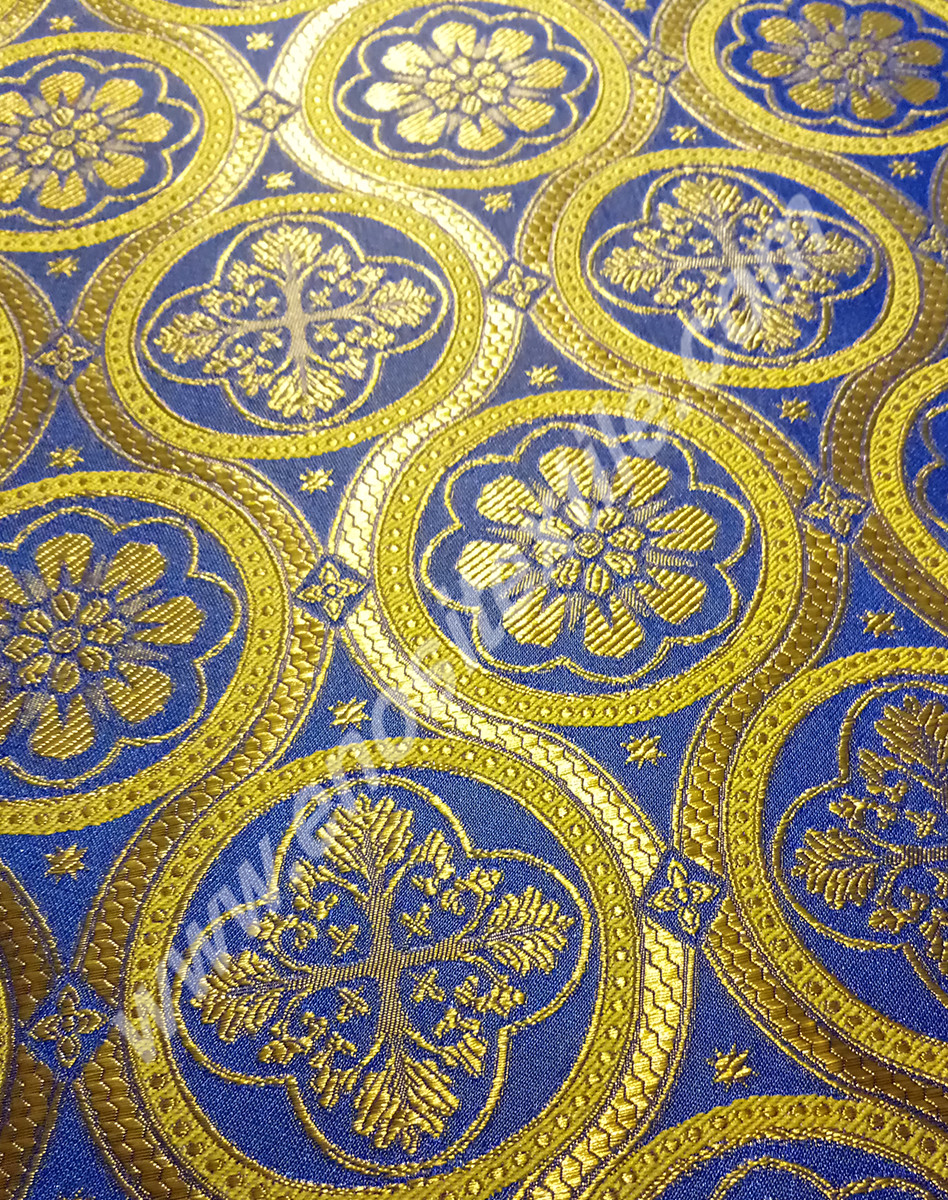 KL-010 Blue-Gold Brocade Fabrics